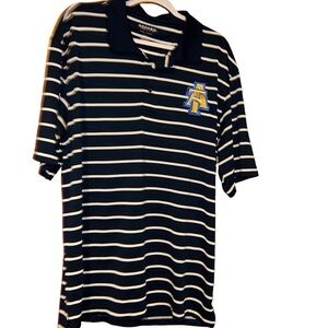 Men North Carolina A&T State University Aggie Pride navy stripe polo shirt XXL